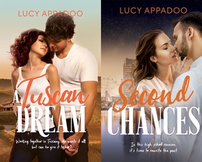 Two romance book covers side by side